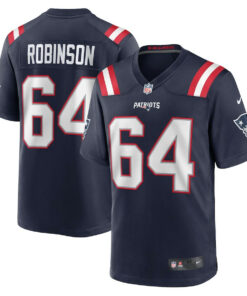 Layden Robinson 64 New England Patriots Team Game Men Jersey - Navy JS4588 nicesnker
