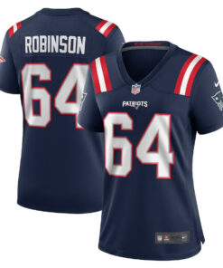 Layden Robinson 64 New England Patriots Women's Team Game Jersey - Navy JS6356 nicesnker