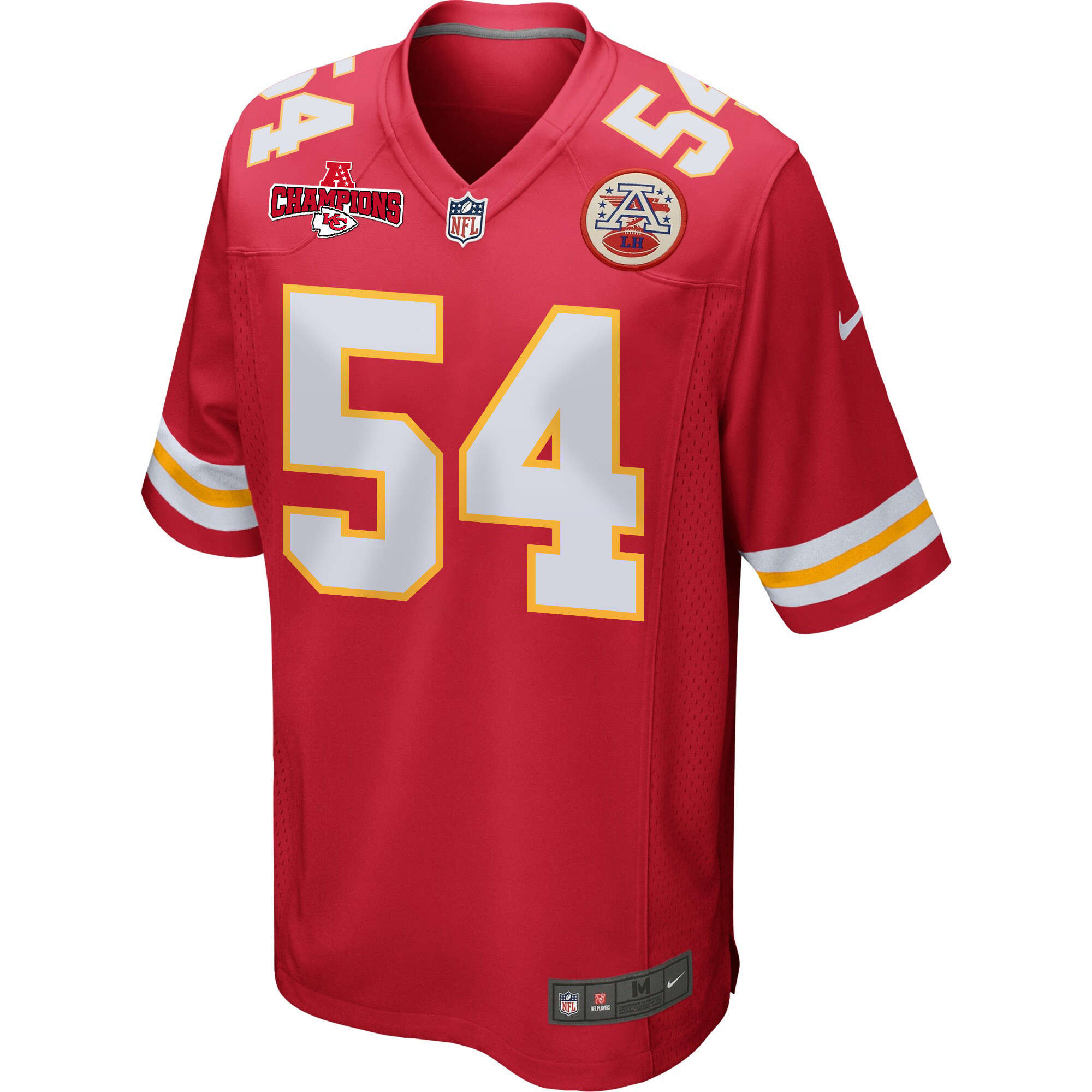 Leo Chenal 54 Kansas City Chiefs AFC Champions Patch Game Men Jersey - Red JS1723 nicesnker - Image 2