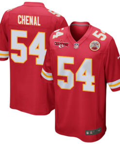 Leo Chenal 54 Kansas City Chiefs AFC Champions Patch Game Men Jersey - Red JS1723 nicesnker