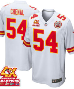 Leo Chenal 54 Kansas City Chiefs Super Bowl LVIII Champions 4X Game Men Jersey - White JS3710 nicesnker