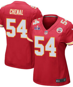 Leo Chenal 54 Kansas City Chiefs Super Bowl LVIII Patch Game Women Jersey - Red JS4288 nicesnker