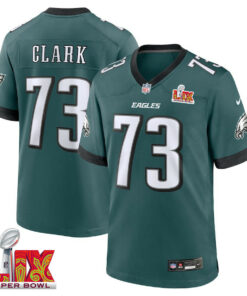 Le'Raven Clark #73 Philadelphia Eagles Super Bowl LIX Jersey - Men's - Midnight Green JS1631 nicesnker