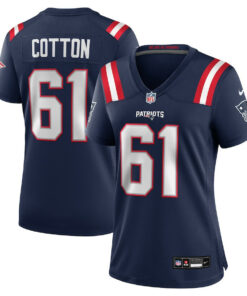 Lester Cotton Sr. 61 New England Patriots Women's Team Game Jersey - Navy JS4800 nicesnker