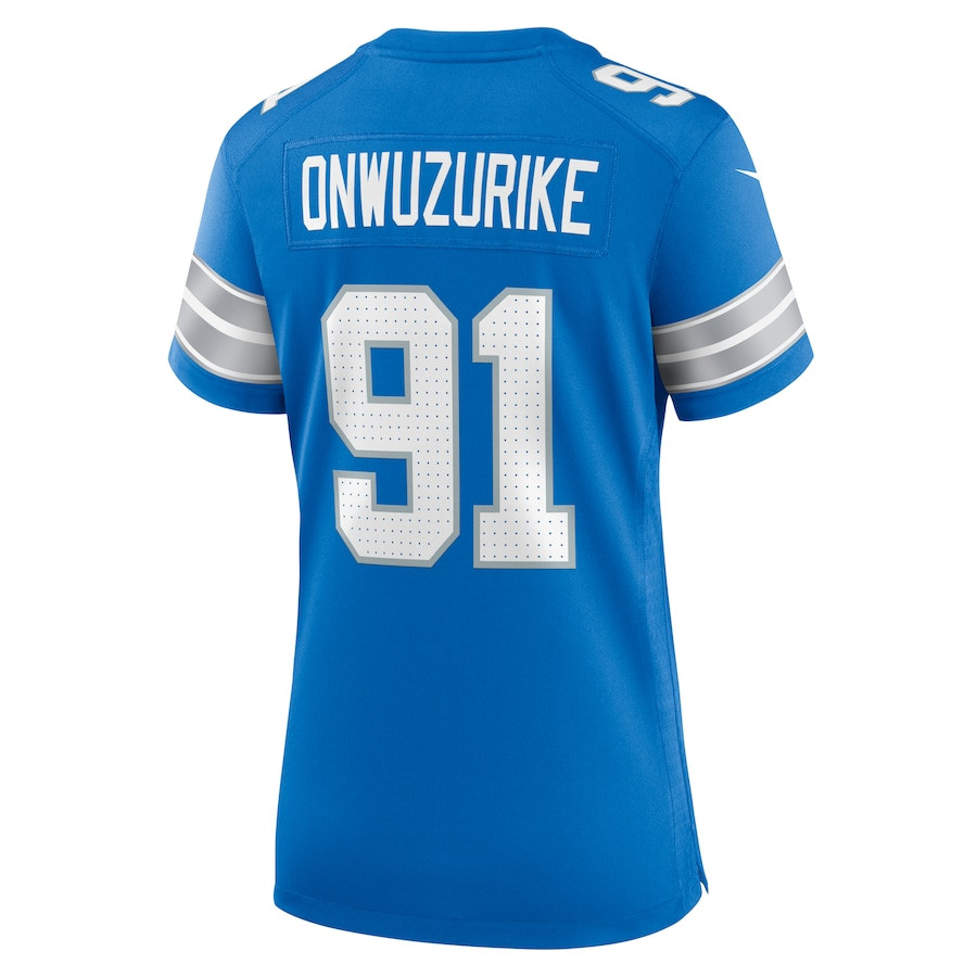 Levi Onwuzurike 91 Detroit Lions Women's Team Game Jersey - Blue JS6221 nicesnker - Image 3