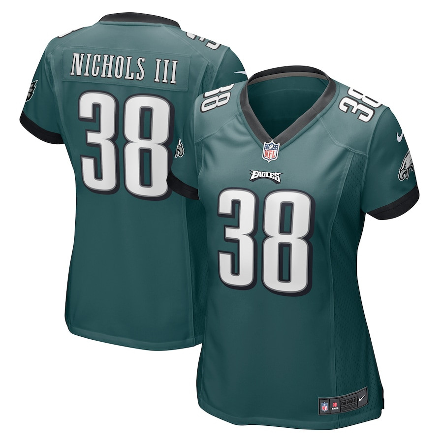 Lew Nichols III 38 Philadelphia Eagles Game Women Jersey - Midnight Green JS1469 nicesnker