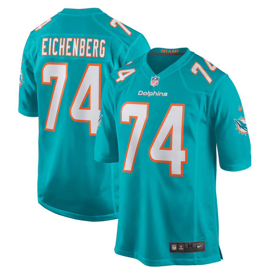 Liam Eichenberg 74 Miami Dolphins Men Game Jersey - Aqua JS4676 nicesnker