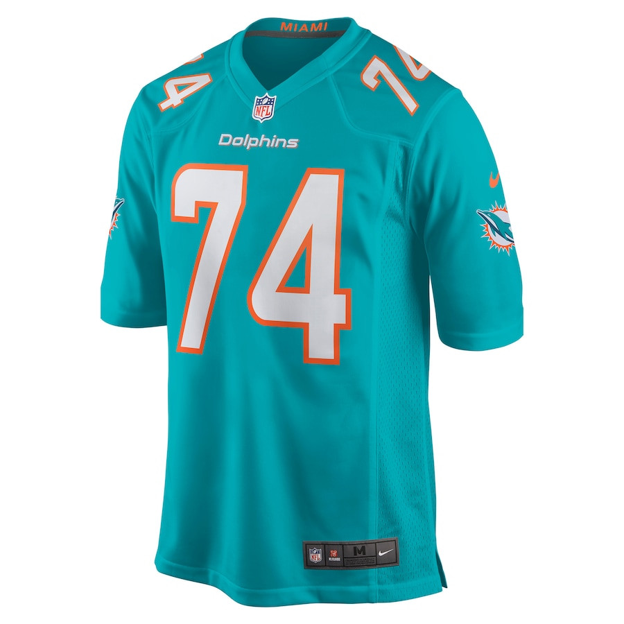 Liam Eichenberg 74 Miami Dolphins Men Game Jersey - Aqua JS4676 nicesnker - Image 2
