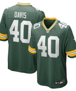LJ Davis 40 Green Bay Packers Game Men Jersey - Green JS9062 nicesnker