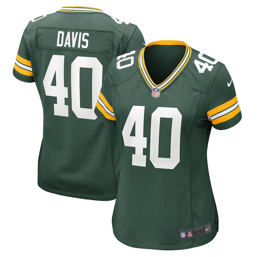 LJ Davis 40 Green Bay Packers Women's Game Jersey - Green JS3535 nicesnker