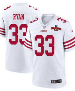 Logan Ryan 33 San Francisco 49ers NFC Champions Patch Game Men Jersey - White JS5310 nicesnker
