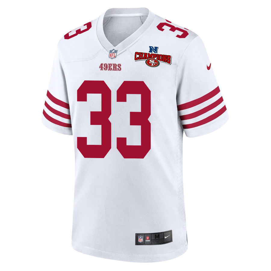Logan Ryan 33 San Francisco 49ers NFC Champions Patch Game Men Jersey - White JS5310 nicesnker - Image 2