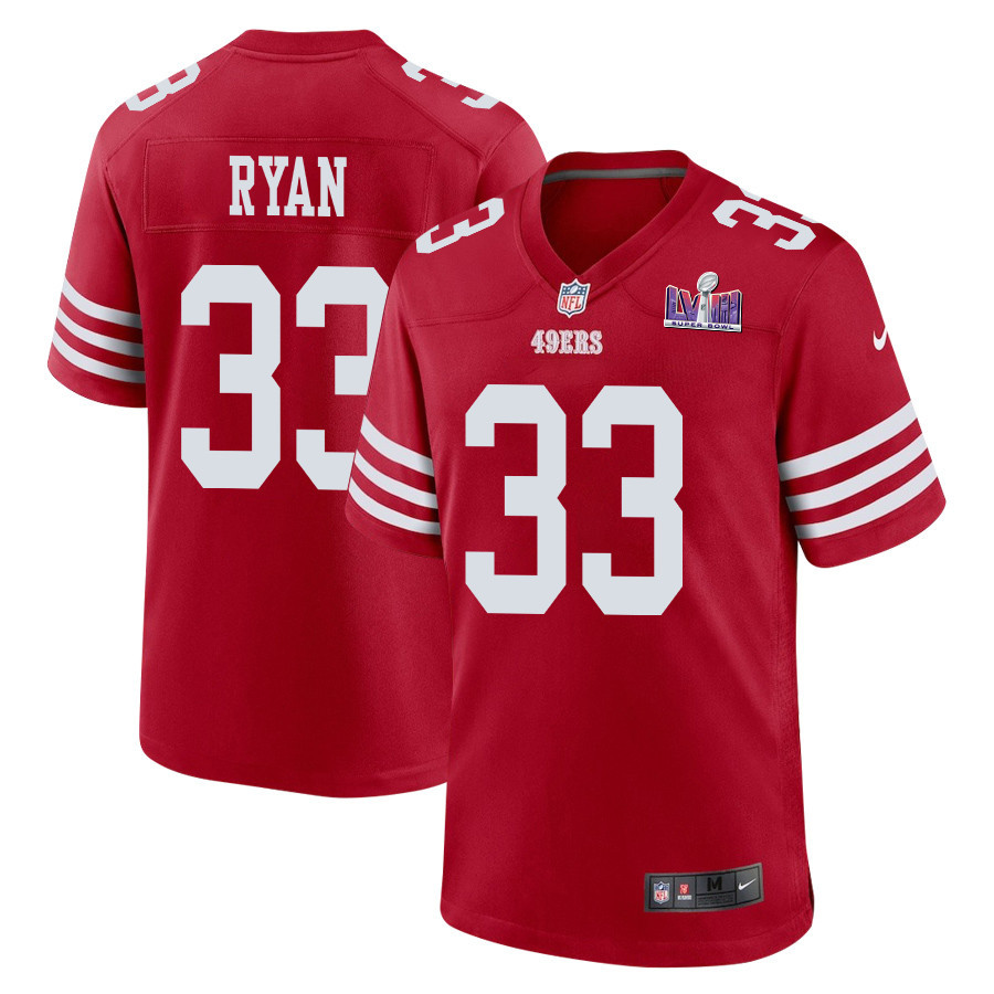Logan Ryan 33 San Francisco 49ers Super Bowl LVIII Patch Game Men Jersey - Scarlet JS9992 nicesnker
