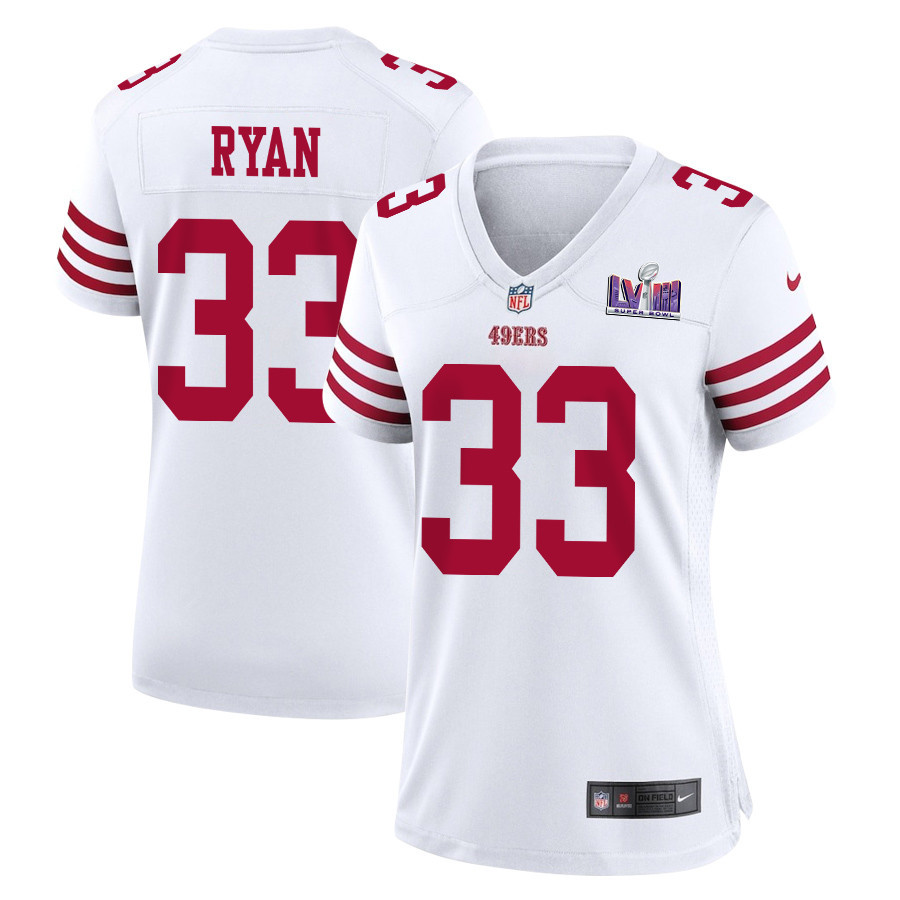 Logan Ryan 33 San Francisco 49ers Super Bowl LVIII Patch Game Women Jersey - White JS6093 nicesnker