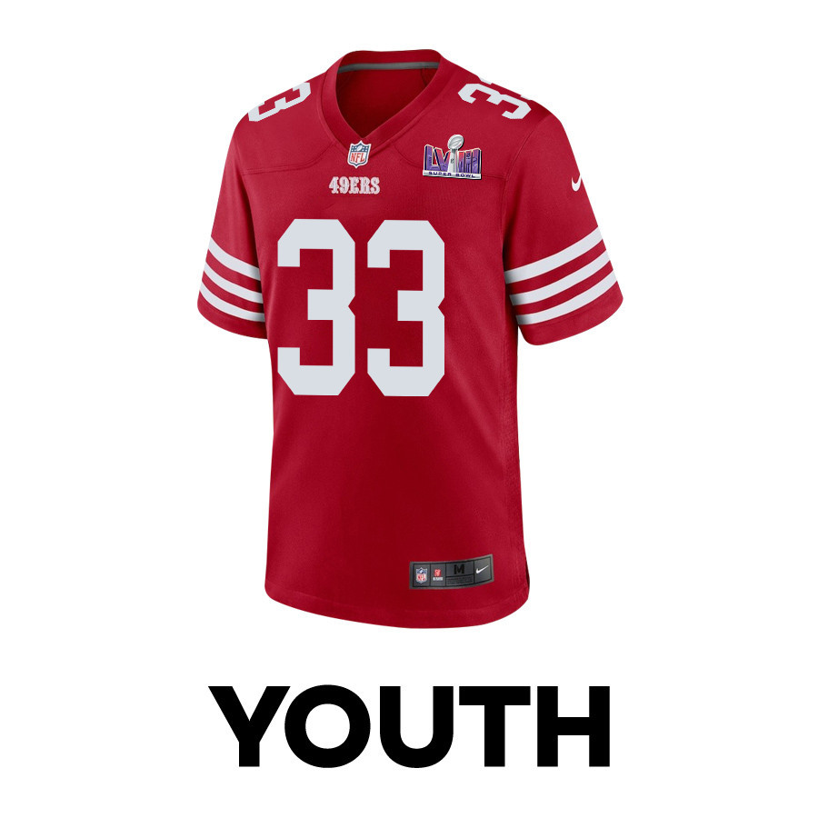 Logan Ryan 33 San Francisco 49ers Super Bowl LVIII Patch Game YOUTH Jersey - Scarlet JS6502 nicesnker - Image 2