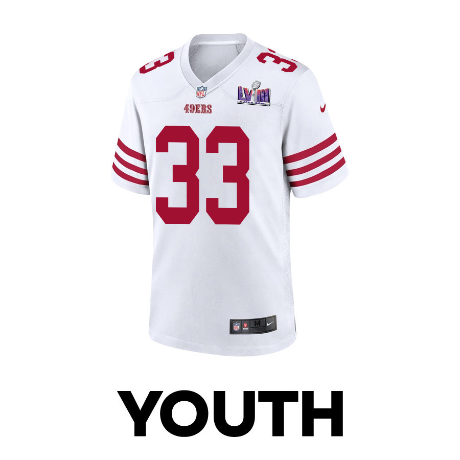 Logan Ryan 33 San Francisco 49ers Super Bowl LVIII Patch Game YOUTH Jersey - White JS7298 nicesnker - Image 2
