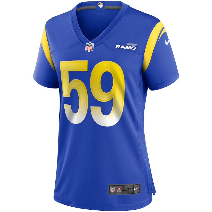 London Fletcher 59 Los Angeles Rams Women Game Retired Jersey - Royal JS4916 nicesnker - Image 2