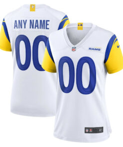 Los Angeles Rams Women Alternate Custom Jersey - White JS6378 nicesnker