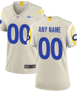 Los Angeles Rams Women Custom Game Jersey - Bone JS5388 nicesnker