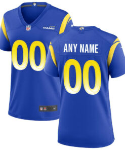 Los Angeles Rams Women Custom Game Jersey - Royal JS1492 nicesnker