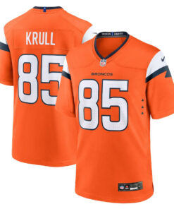 Lucas Krull 85 Denver Broncos Team Game Men Jersey - Orange JS4309 nicesnker