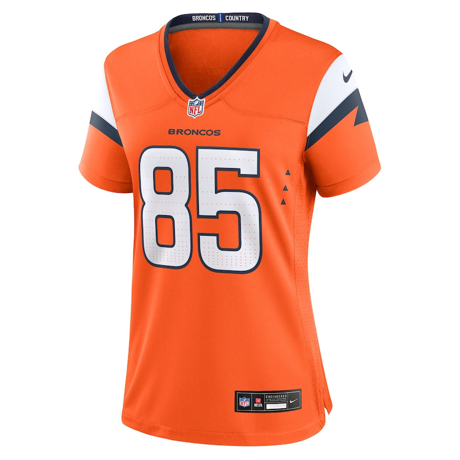 Lucas Krull 85 Denver Broncos Team Game Women Jersey - Orange JS9274 nicesnker - Image 2