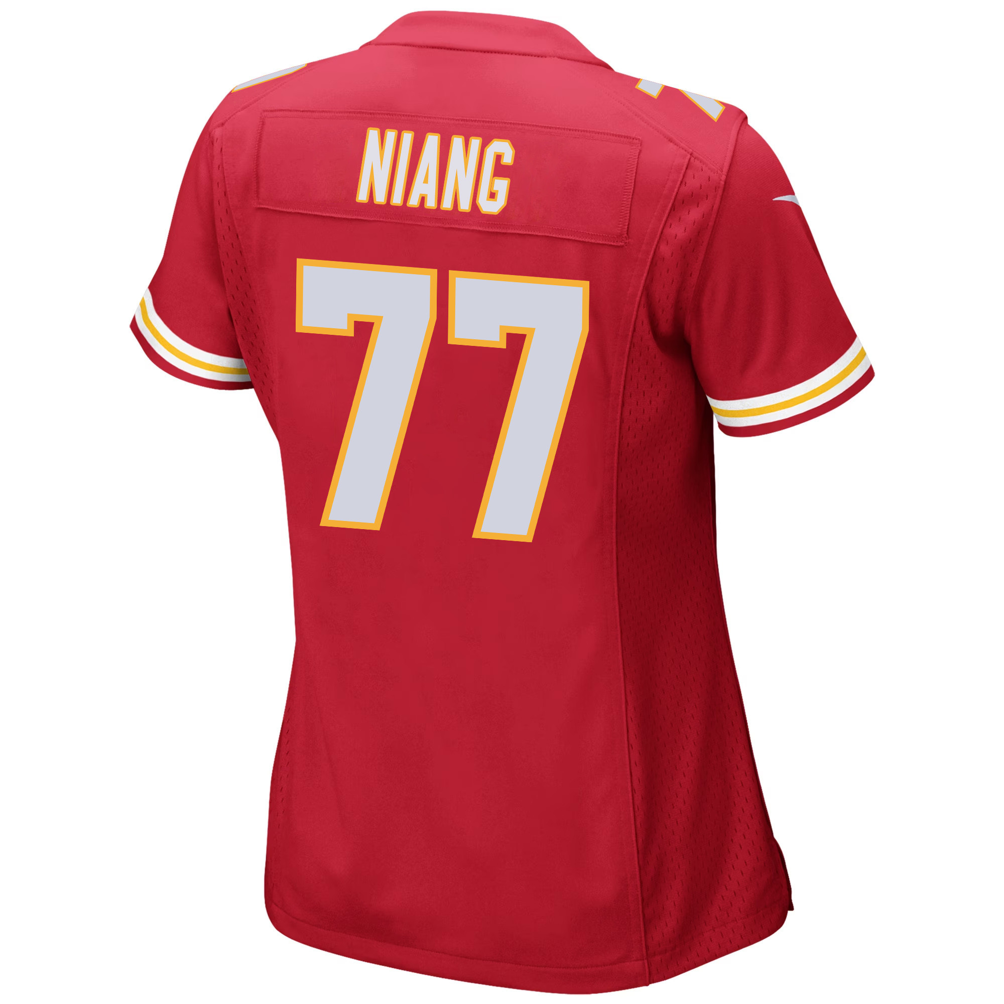 Lucas Niang 77 Kansas City Chiefs Super Bowl LVIII Champions 4 Stars Patch Game Women Jersey - Red JS4695 nicesnker - Image 3