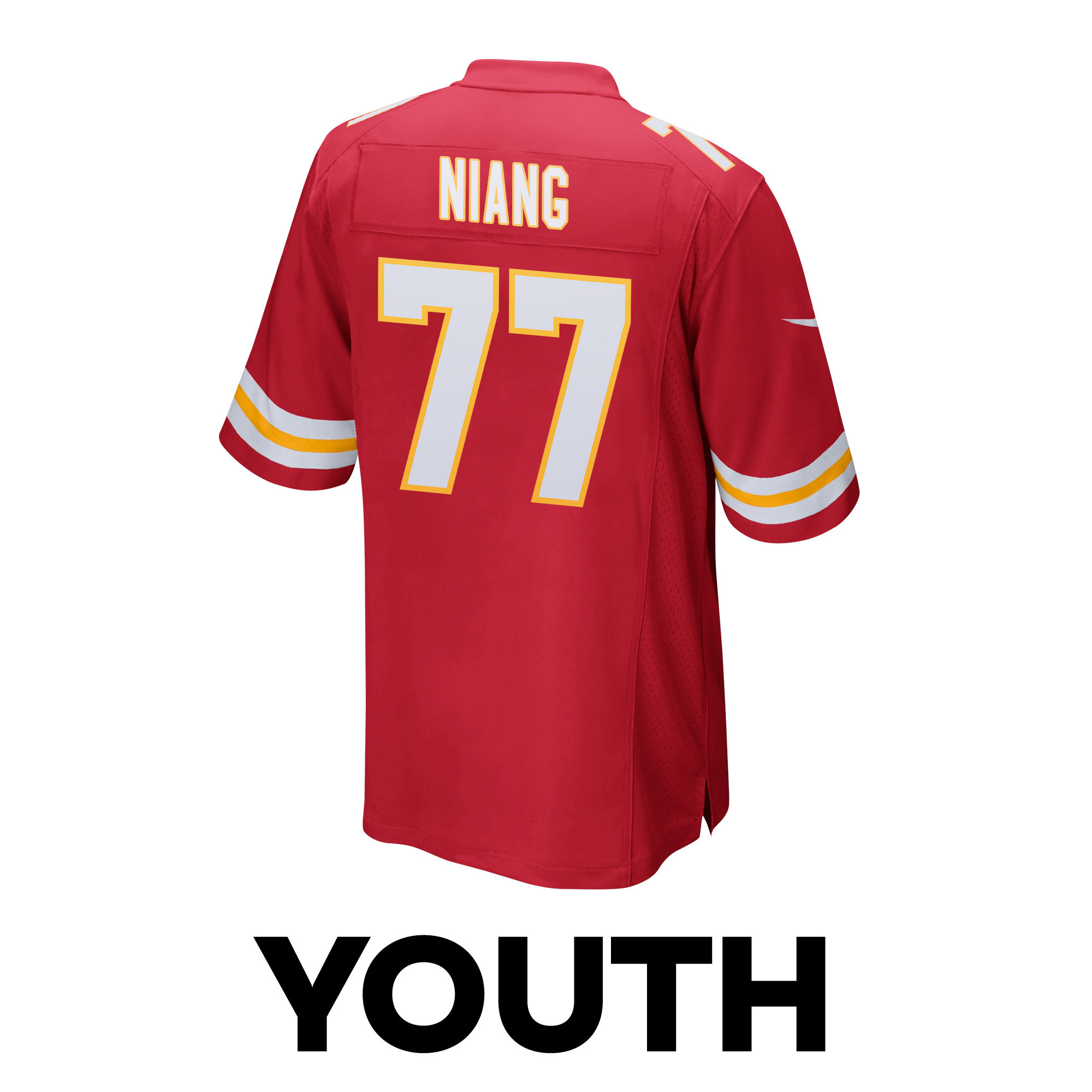 Lucas Niang 77 Kansas City Chiefs Super Bowl LVIII Champions 4 Stars Patch Game YOUTH Jersey - Red JS7719 nicesnker - Image 3
