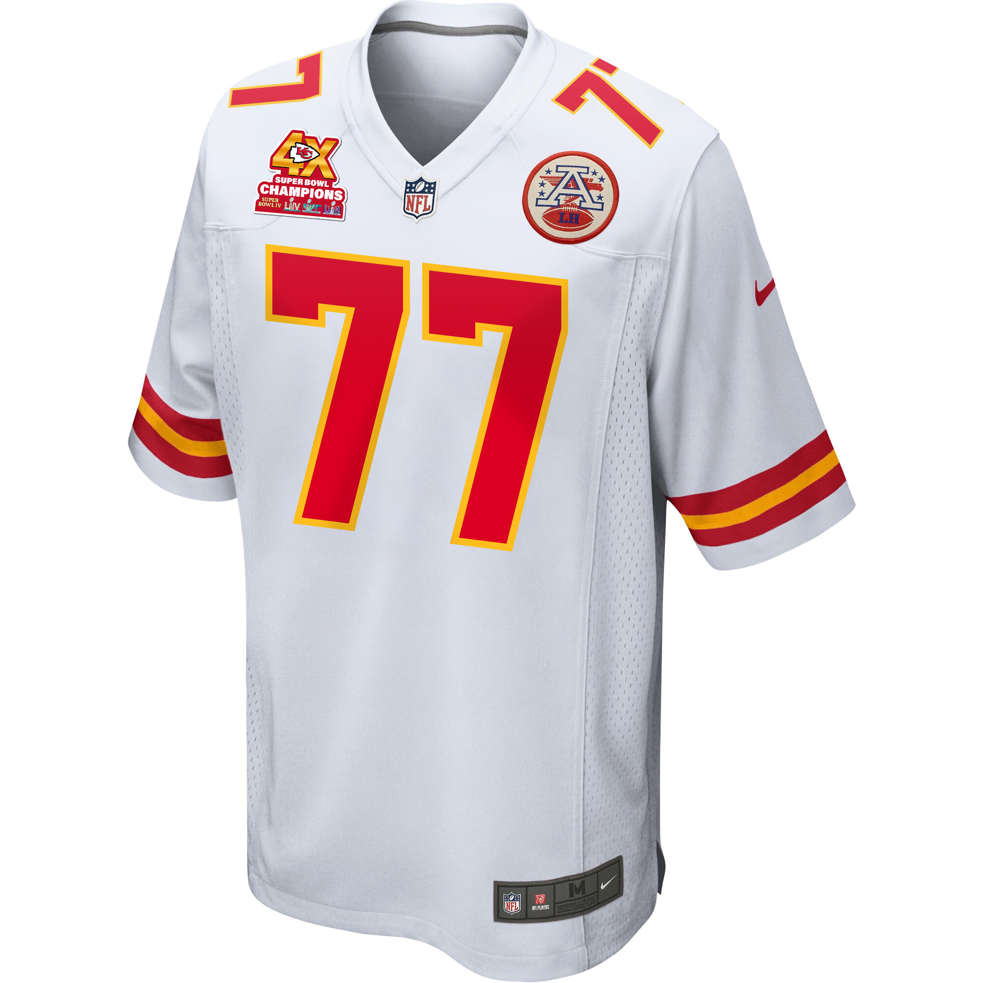 Lucas Niang 77 Kansas City Chiefs Super Bowl LVIII Champions 4X Game Men Jersey - White JS6708 nicesnker - Image 2