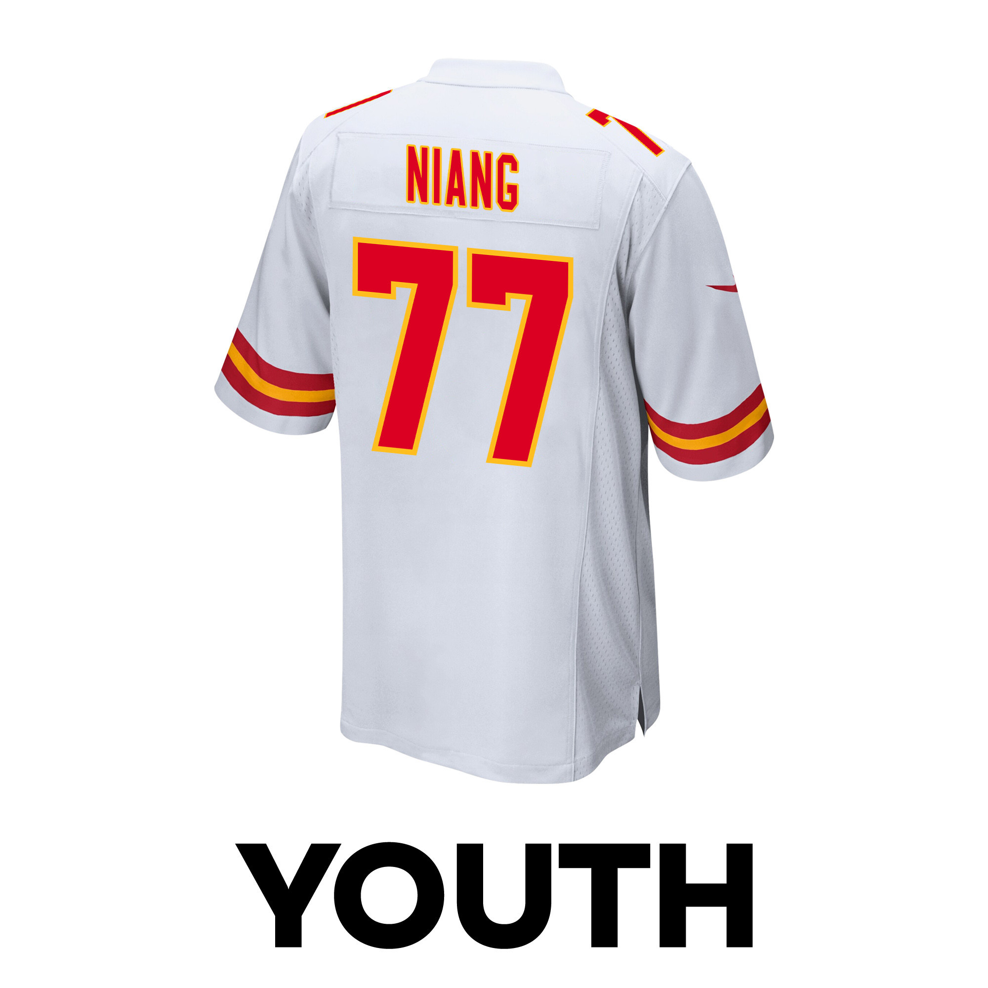 Lucas Niang 77 Kansas City Chiefs Super Bowl LVIII Champions 4X Game YOUTH Jersey - White JS6692 nicesnker - Image 3