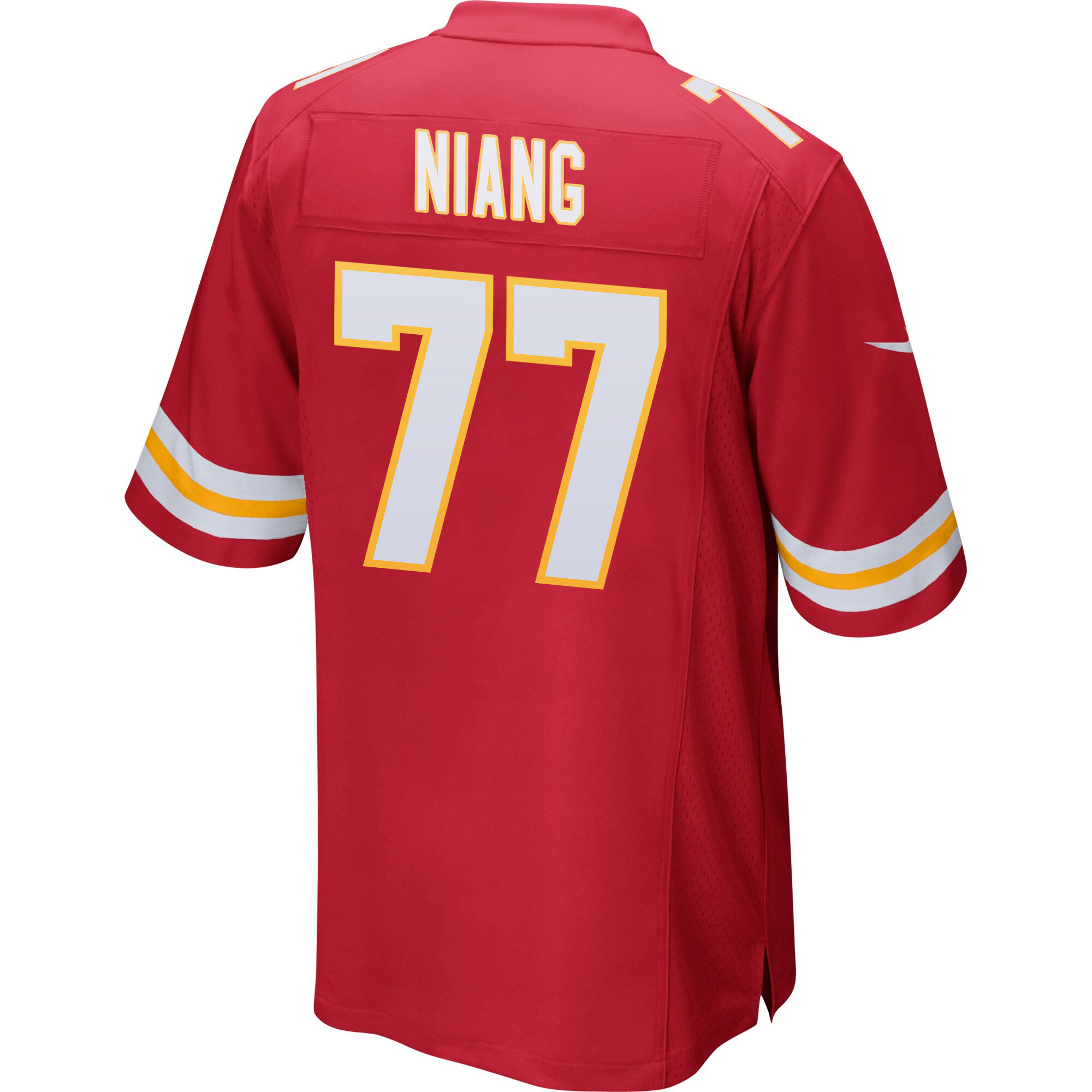 Lucas Niang 77 Kansas City Chiefs Super Bowl LVIII Patch Game Men Jersey - Red JS4052 nicesnker - Image 3