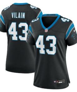 Luiji Vilain 43 Carolina Panthers Game Women Jersey - Black JS9548 nicesnker