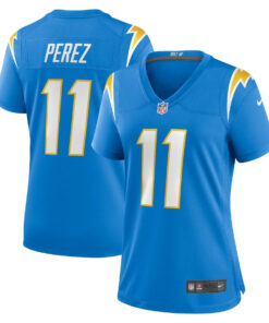 Luis Perez 11 Los Angeles Chargers Women's Team Game Jersey - Powder Blue JS3923 nicesnker