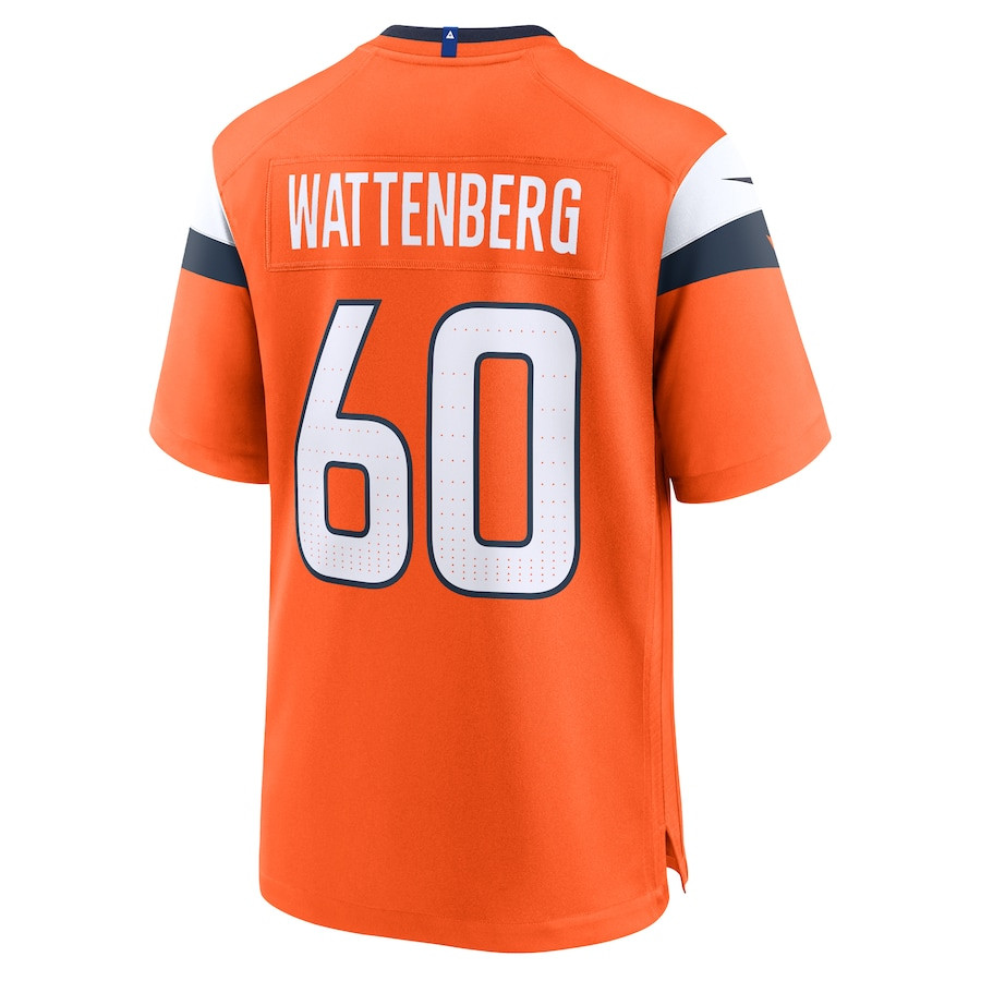 Luke Wattenberg 60 Denver Broncos Team Game Men Jersey - Orange JS6129 nicesnker - Image 3