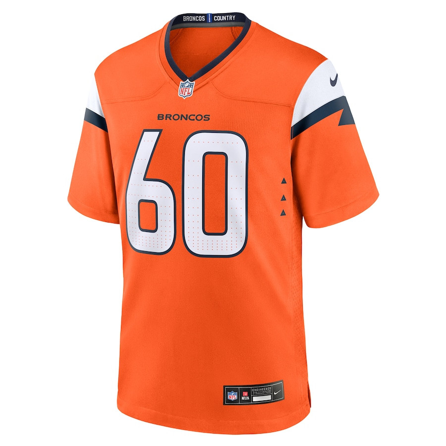 Luke Wattenberg 60 Denver Broncos Team Game Men Jersey - Orange JS6129 nicesnker - Image 2
