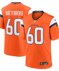 Luke Wattenberg 60 Denver Broncos Team Game Men Jersey - Orange JS6129 nicesnker