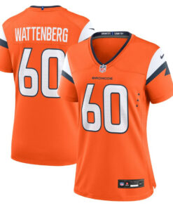 Luke Wattenberg 60 Denver Broncos Women Team Game Jersey - Orange JS9739 nicesnker