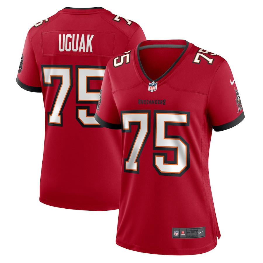 Lwal Uguak 75 Tampa Bay Buccaneers Women's Game Jersey - Red JS4462 nicesnker