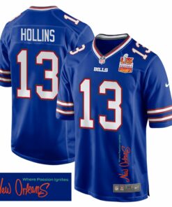 Mack Hollins 13 Buffalo Bills Super Bowl LIX Champions Patch 'New Orleans - Where Passion Ignites' EMBROIDERED Game Men Jersey - Royal JS2096 nicesnker