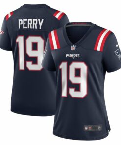 Malcolm Perry 19 New England Patriots Women Game Jersey - Navy JS1575 nicesnker