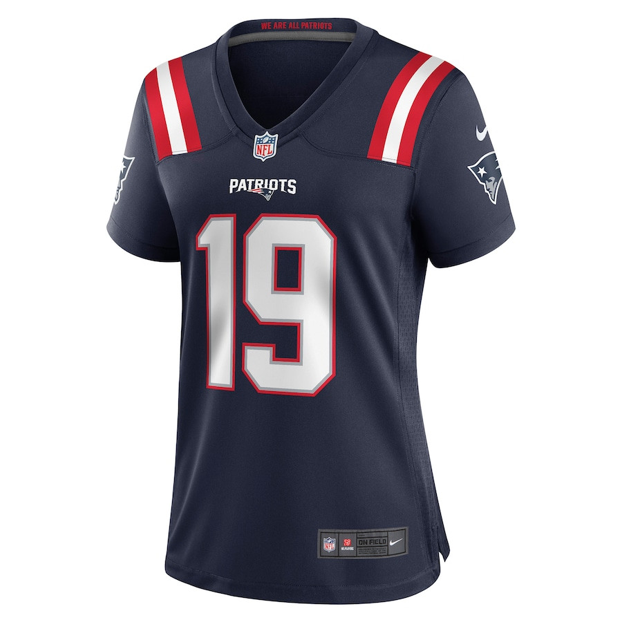 Malcolm Perry 19 New England Patriots Women Game Jersey - Navy JS1575 nicesnker - Image 2