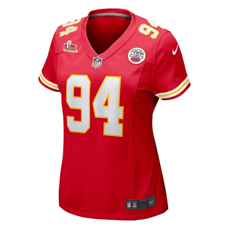 Malik Herring #94 Kansas City Chiefs Super Bowl LIX Women's Jersey - Red JS8465 nicesnker - Image 2