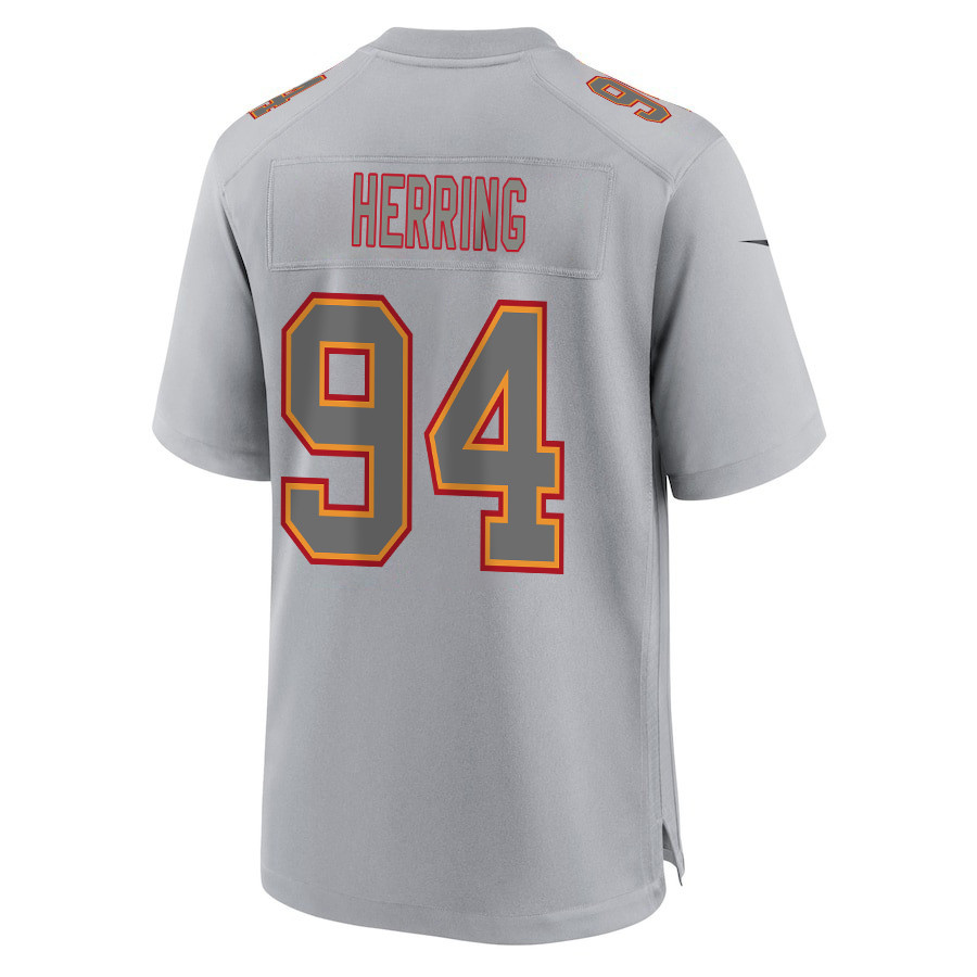 Malik Herring 94 Kansas City Chiefs Super Bowl LVIII Champions 4 Stars Patch Atmosphere Fashion Game Men Jersey - Gray JS3993 nicesnker - Image 3
