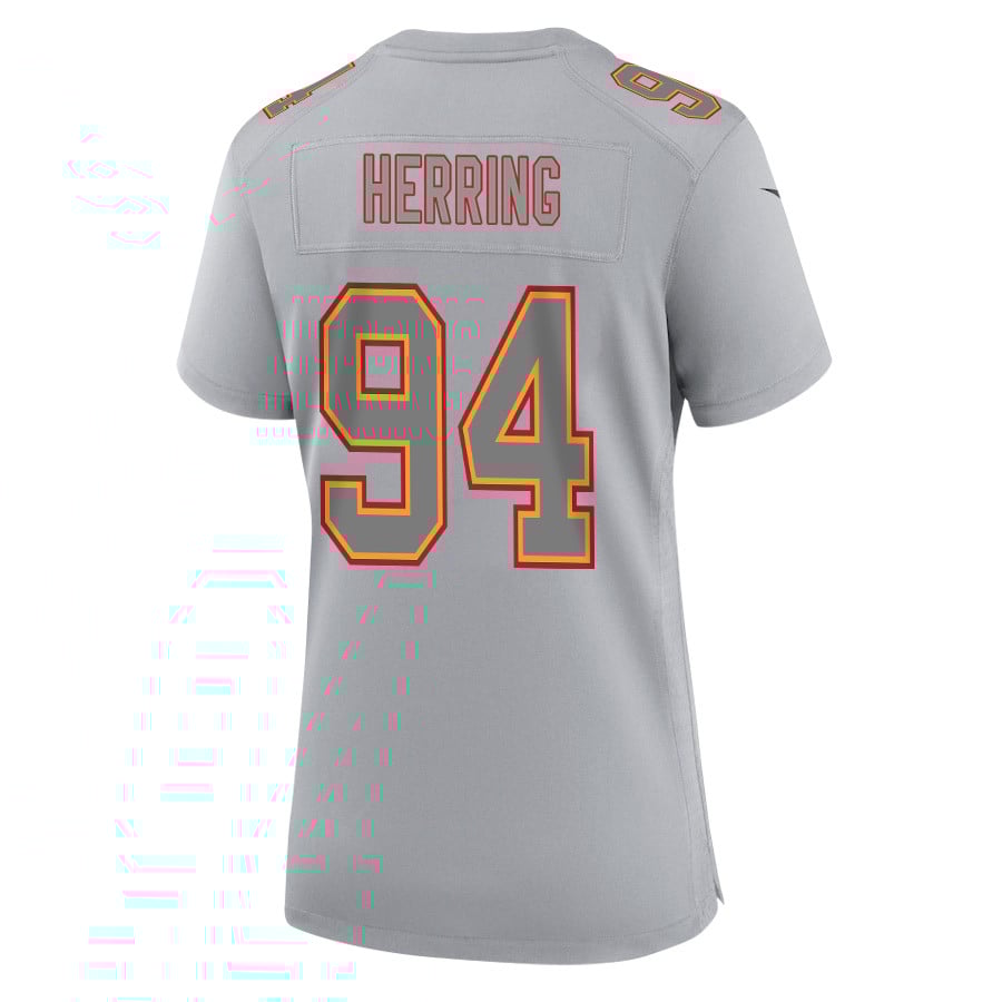 Malik Herring 94 Kansas City Chiefs Super Bowl LVIII Champions 4 Stars Patch Atmosphere Fashion Game Women Jersey - Gray JS3707 nicesnker - Image 3