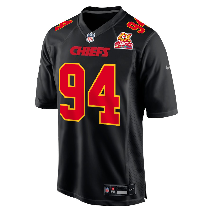 Malik Herring 94 Kansas City Chiefs Super Bowl LVIII Champions 4X Fashion Game Men Jersey - Carbon Black JS3866 nicesnker - Image 2