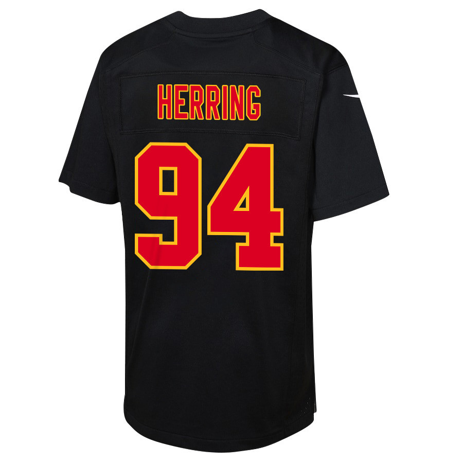 Malik Herring 94 Kansas City Chiefs Super Bowl LVIII Champions 4X Fashion Game YOUTH Jersey - Carbon Black JS9436 nicesnker - Image 3