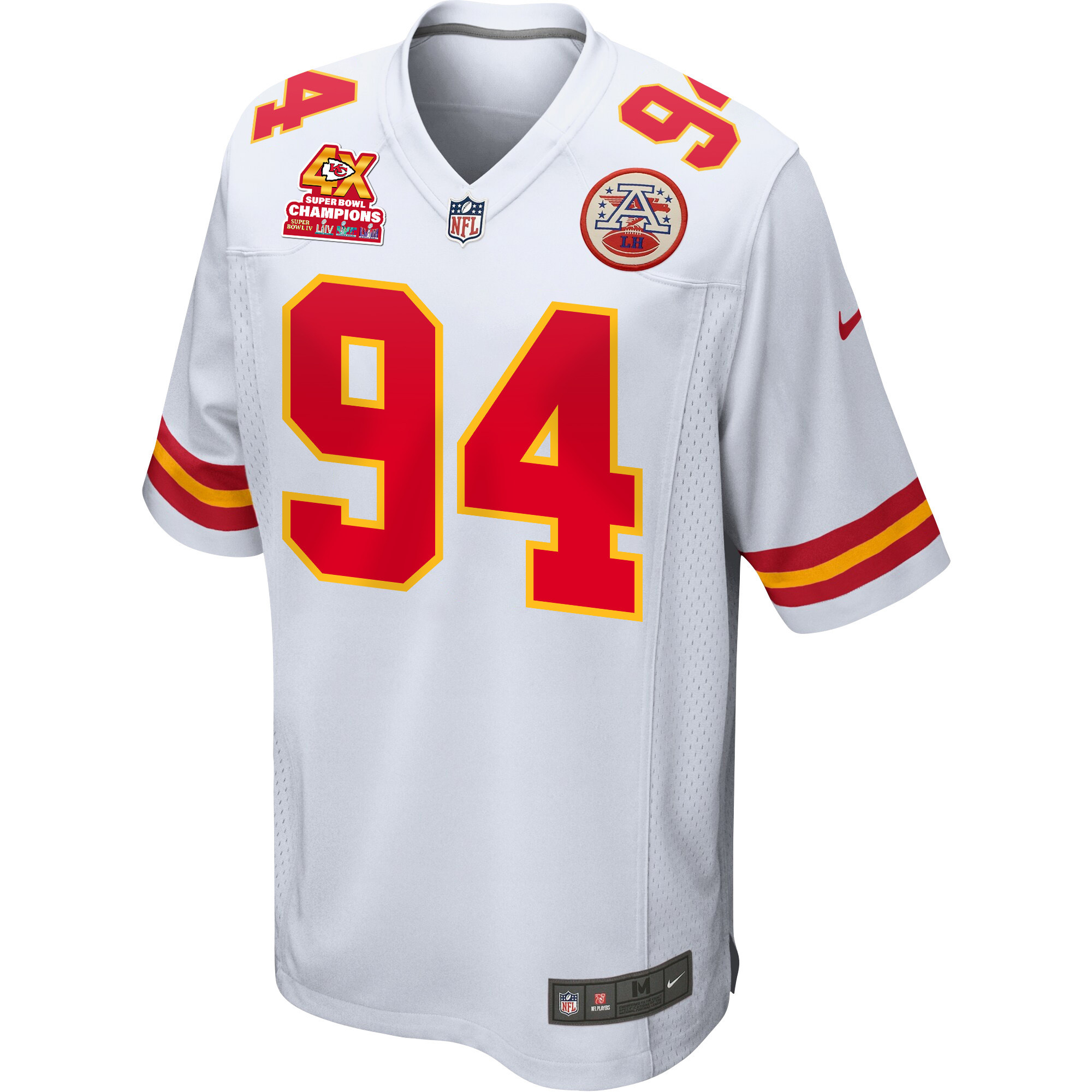 Malik Herring 94 Kansas City Chiefs Super Bowl LVIII Champions 4X Game Men Jersey - White JS6898 nicesnker - Image 2