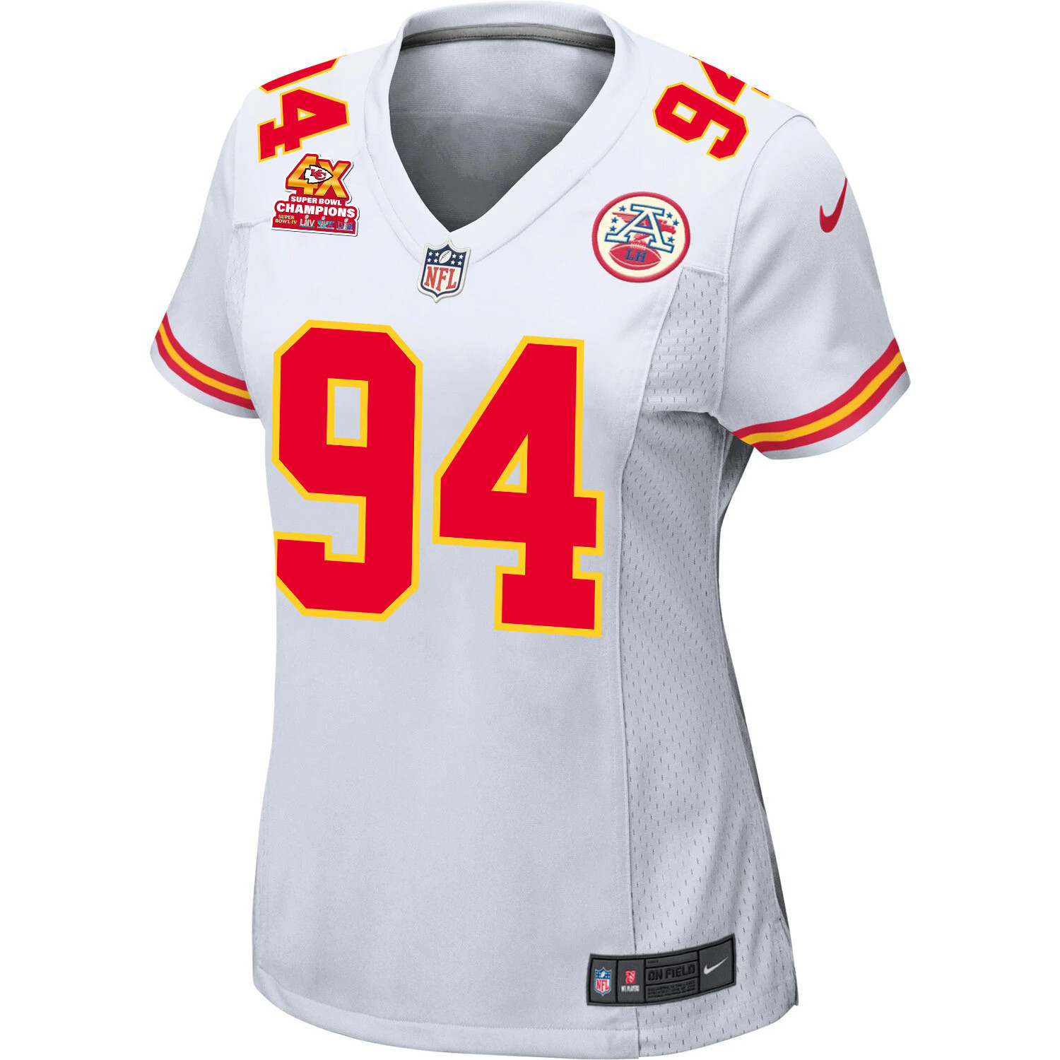 Malik Herring 94 Kansas City Chiefs Super Bowl LVIII Champions 4X Game Women Jersey - White JS5190 nicesnker - Image 2