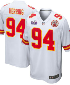 Malik Herring 94 Kansas City Chiefs Super Bowl LVIII Patch Game Men Jersey - White JS2564 nicesnker