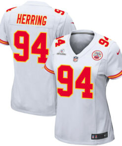 Malik Herring 94 Kansas City Chiefs Super Bowl LVIII Patch Game Women Jersey - White JS9362 nicesnker